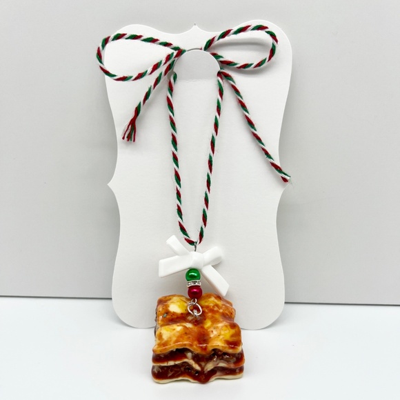 Lasagna Christmas Ornament – Handmade Clay Italian Food Christmas Tree Decor - Picture 2 of 16